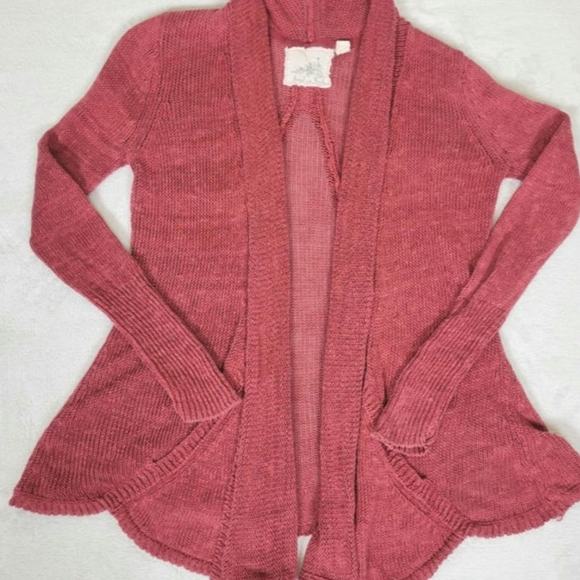 Anthropologie Angel of the North Cascade Cardigan  Sweater In Cinnamon  Size L - Picture 2 of 6